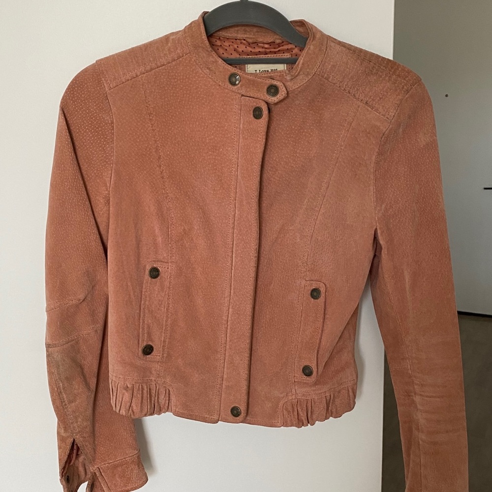 Pink Suede hip jacket - Picture 2 of 3